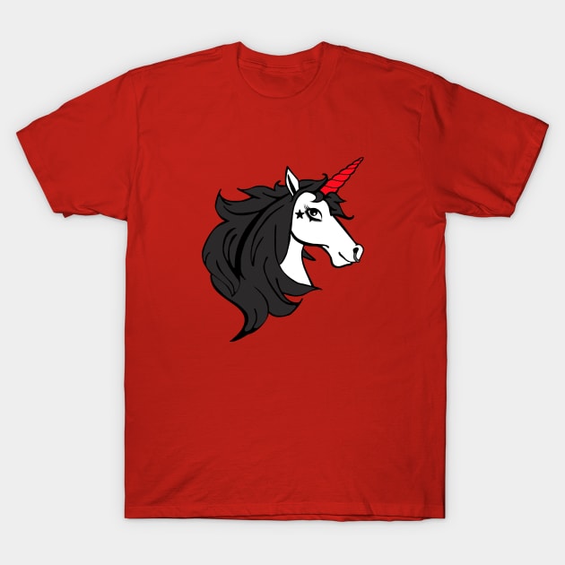 Gothic Unicorn T-Shirt by rachybattlebot